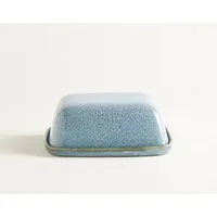 onomao onomao Handgemachte Butterdose 'Manteiga' aus Steinzeug | Kollektion TRADITIONELL, Teal, – Produktbild 1 von 1