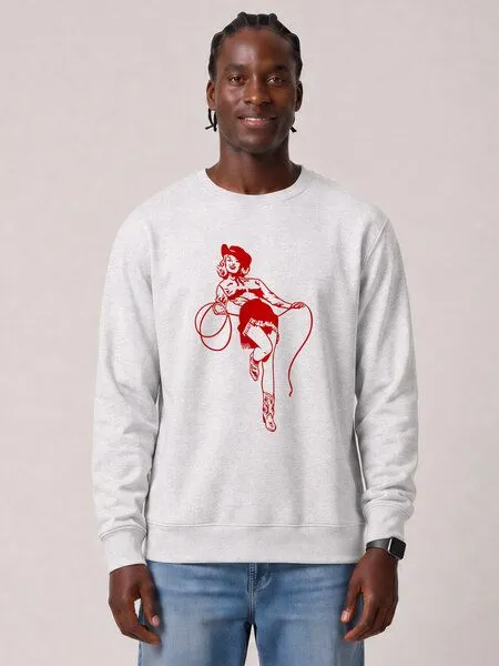 watapparel watapparel Sweatshirt Unisex Cowgirl, Cool heather grey, – Produktbild 2 von 2
