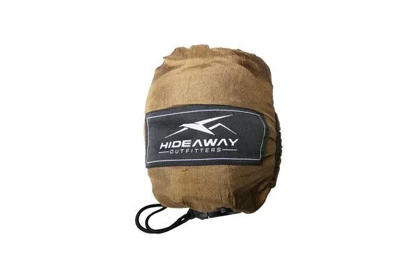 Hideaway Outfitters Hideaway Outfitters Doppel Reisehängematte aus atmungsaktiver Fallschirmseide inklusive Baumgurte und Karabiner, Khaki-gelb, – Produktbild 3 von 4