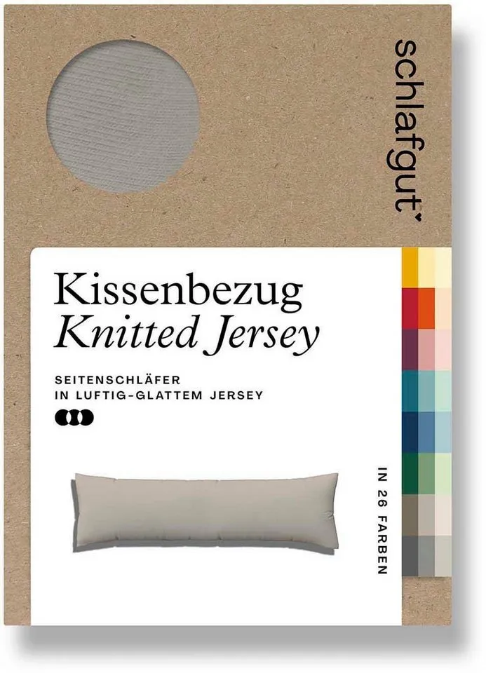 Schlafgut Schlafgut Seitenschläferkissenbezug Pure Seitenschläferkissen, (1 Stück), aus Bio-Baumwolle, Beige, – Produktbild 2 von 5