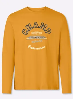Catamaran Langarmshirt ocker-bedruckt – Produktbild 1 von 1