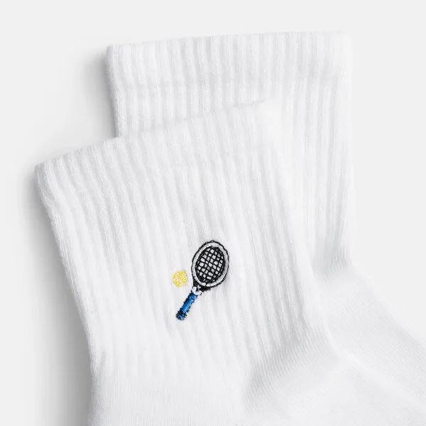 Natural Vibes Natural Vibes Racket & Ball Quarter Socken | Bio GOTS | Sneaker Socken mit Design | Herren Damen Socken | – Produktbild 2 von 4