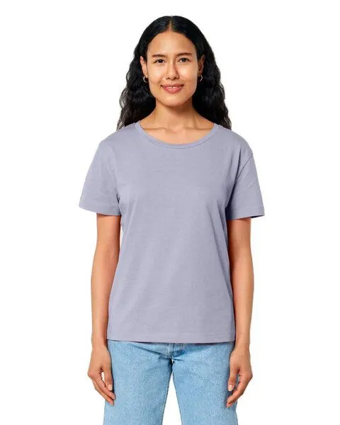 YTWOO YTWOO Damen-Scoop-Neck-T-Shirt aus Bio-Baumwolle, Lila, – Produktbild 2 von 4