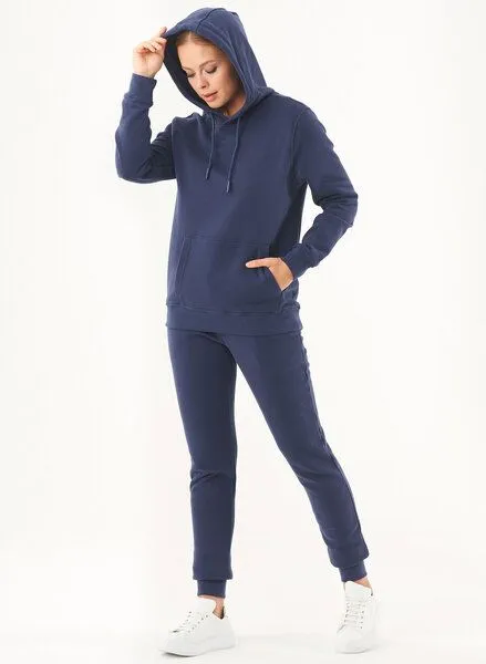 ORGANICATION ORGANICATION Soft Touch Sweathoodie aus Bio-Baumwolle, Blau(navy), – Produktbild 2 von 4