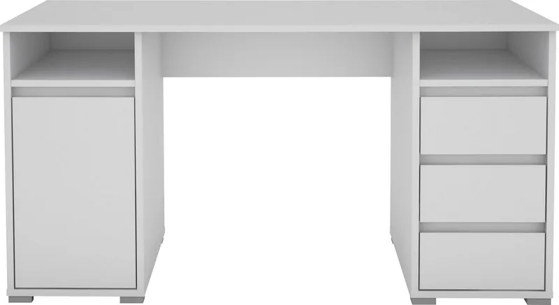 OTTO home Schreibtisch Leeds, Breite 138 cm, Computertisch mit Schubladen, im modernen Design, Weiß, – Produktbild 5 von 5