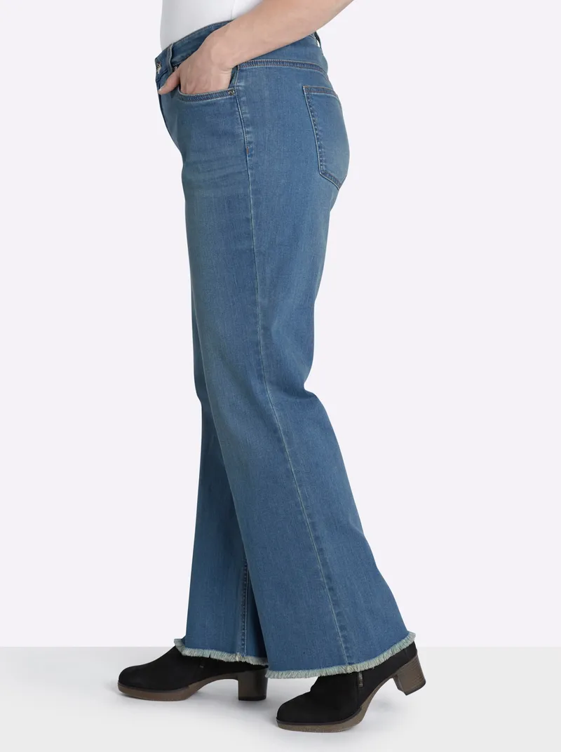 sheego Bootcut-Jeans blue-bleached, Blue-bleached, – Produktbild 2 von 2
