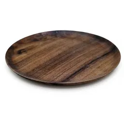 NATUREHOME NATUREHOME Servierteller aus Nussbaumholz, rund 20 - 25 cm – Massivholz Teller, Handgefertigt & Geölt, Holzteller als Servierplatte oder Deko-Ablage – Produktbild 1 von 1