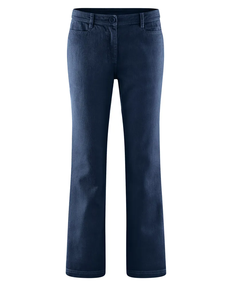 HempAge Hempage Damen vegan Hose Modisch Ausgestellt Marineblau, Blau, – Produktbild 1 von 2