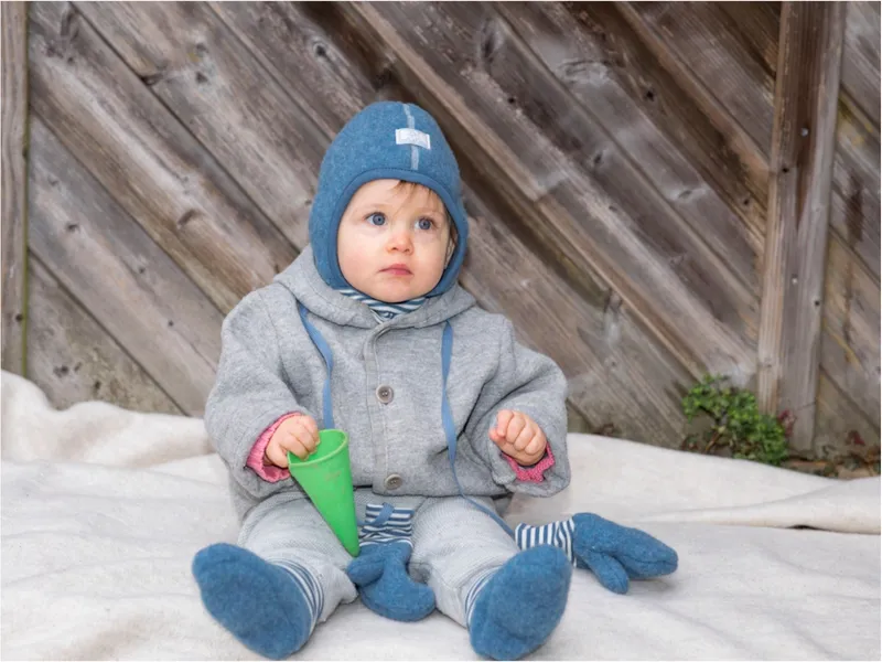 Pickapooh Pickapooh Baby und Kinder Schlupfmütze Schlüpfli Wolle Seide Fleece jeans Gr. 52, Blau, – Produktbild 2 von 2