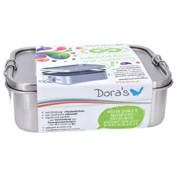 Dora's Dora's Dora’s große Edelstahl-Lunchbox mit Bügelverschluss & Dichtung (1,2l) – 100% Auslaufsicher – Produktbild 1 von 1