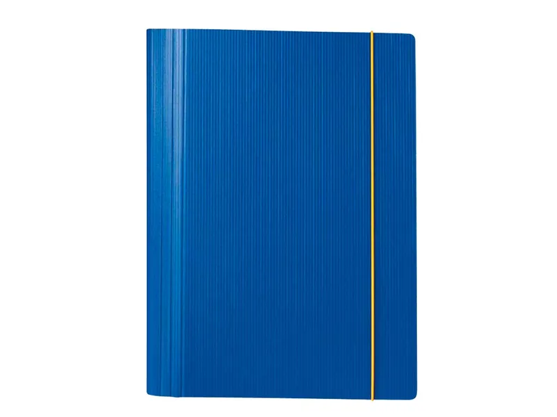 Memo Tagungsmappe A4 2-Ringmechanik blau mit Gummizug in gelb – Produktbild 1 von 1