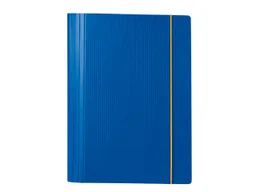 Memo Tagungsmappe A4 2-Ringmechanik blau mit Gummizug in gelb – Produktbild 1 von 1