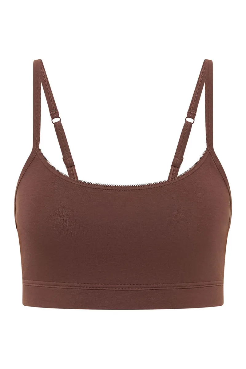 Tranquillo Bralette Tabeaa aus Biobaumwolle - shaved chocolate / S – Produktbild 1 von 2