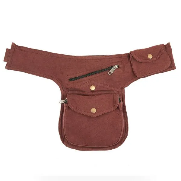 short'n'pietz short'n'pietz handgenähte Gürteltasche mit verstellbarem Gürtel, Braun, – Produktbild 1 von 8