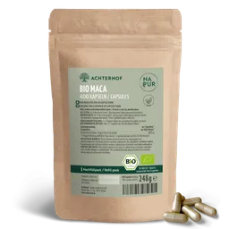 vom Achterhof Bio Maca Kapseln Nachfüllpack (400 Kapseln) – Produktbild 1 von 1