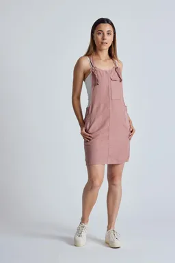 Flax and Loom Flax and Loom Damen vegan Kleid Latzhose Peggy Retro Rosa – Produktbild 1 von 1