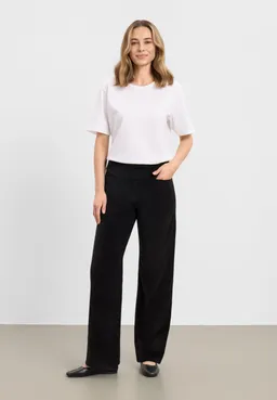 LAURIE LAURIE Damen vegan Hose Thea Straight Aus Cord Mittellang Schwarz – Produktbild 1 von 1