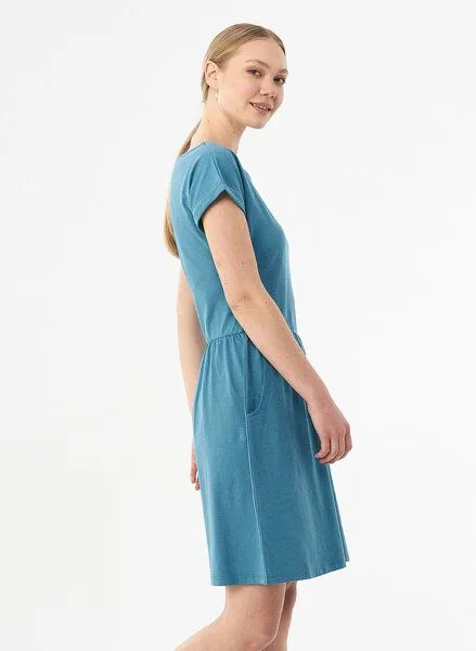 ORGANICATION ORGANICATION Slub-Jersey-Kleid aus Bio-Baumwolle, Petrol blue, – Produktbild 3 von 4