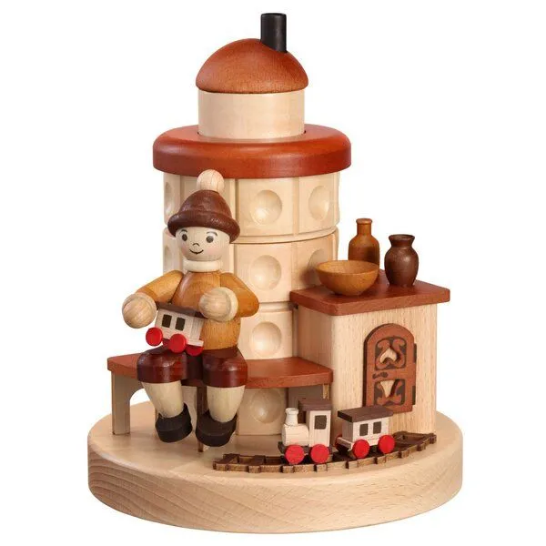 Zeidler Erzgebirge Zeidler Erzgebirge Räucherofen Junge mit Eisenbahn 25 cm aus dem Erzgebirge – Produktbild 1 von 2