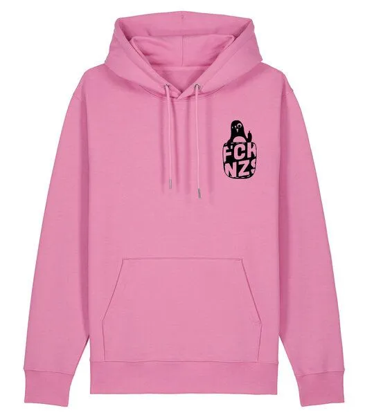 päfjes päfjes Pinguin Paul mag keine Nzs - Fair Wear Unisex Hoodie / Pulli, Rosa, – Produktbild 2 von 4