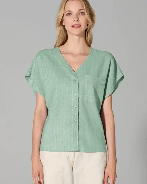HempAge HempAge Hanf Sommer Bluse, Menta, – Produktbild 2 von 2