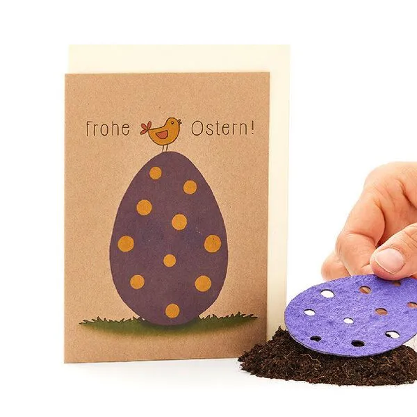 Die Stadtgärtner Die Stadtgärtner Osterkarte - Grußkarte zu Ostern - Mit Wildblumen-Saatpapier – Produktbild 2 von 2