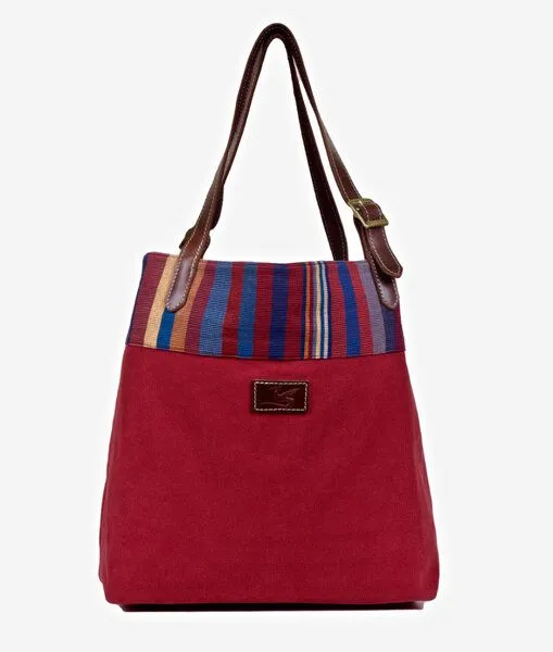 Dragolina Dragolina Shopper Miss Eve mit Webstoff der Pwo Karen, Terracotta (rot), – Produktbild 1 von 4