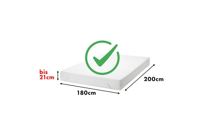 Jacobson Spannbettlaken BIO, Jersey Spannbetttuch, Bettlaken 160 g/m², 100% BIO-Baumwolle, Gummizug: rundum, Weiß, – Produktbild 5 von 8