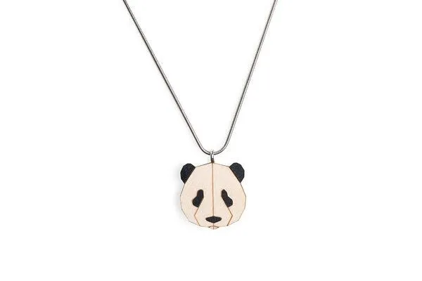BeWooden BeWooden Halskette Panda | Kette mit Anhänger aus Holz, Panda, – Produktbild 3 von 3