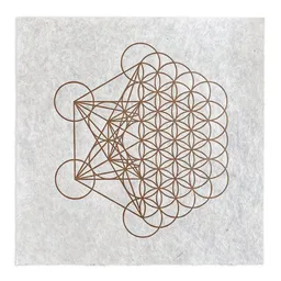 Veskor Cassiopeia Veskor Cassiopeia METAFLOWER Heilige Geometrie Linoldruck | 35 × 35 cm | Kupfer auf Naturweiß – Produktbild 1 von 1