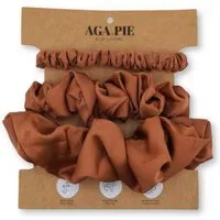 AGA PIE AGA.PIE Scrunchie-Set aus 100% Lyocell aus Bambuscellulose, Rostbraun, – Produktbild 1 von 1