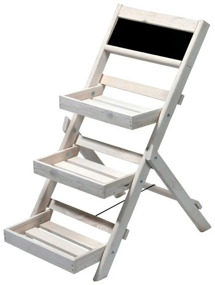 Dobar Dobar Pflanzentreppe, BxTxH: 38,5x49,5x69 cm, klappbar, Weiß, – Produktbild 1 von 4