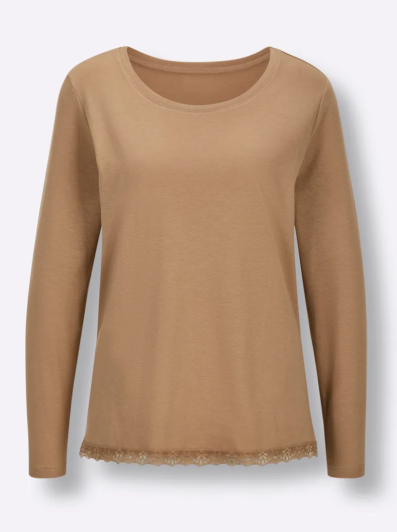 wäschepur Schlafanzug-Shirt camel, Camel, – Produktbild 2 von 3