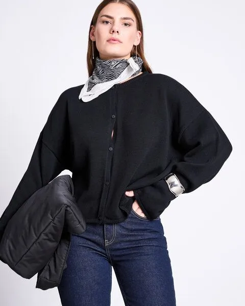 JAN N JUNE JAN N JUNE Strickjacke ASAS GOTS, Schwarz, – Produktbild 1 von 4