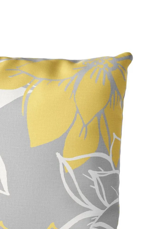OTTO home Bettwäsche Susan in Gr. 135x200 oder 155x220 cm, Linon, 2 teilig, in verschiedenen Qualitäten, romantische Bettwäsche mit Blumen, Gelb|grau, – Produktbild 6 von 6