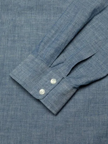 Nudie Jeans Nudie Jeans Daisy Chambray Western Shirt Blue, Bluse für Damen aus GOTS zertifizierter Bio-Baumwolle, Blau, – Produktbild 4 von 4