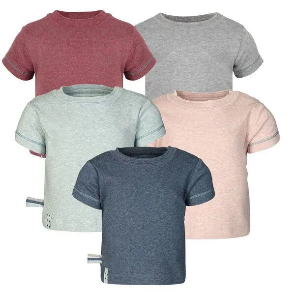 OrganicEra Baby S/S T-shirt 'OrganicEra' aus Bio-Baumwolle, Bordeaux melange (rot), – Produktbild 3 von 5