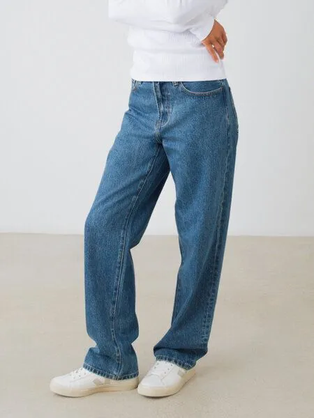 Honest Basics Honest Basics Damen Straight Jeans aus 100% Bio-Baumwolle, Indigo, – Produktbild 2 von 4