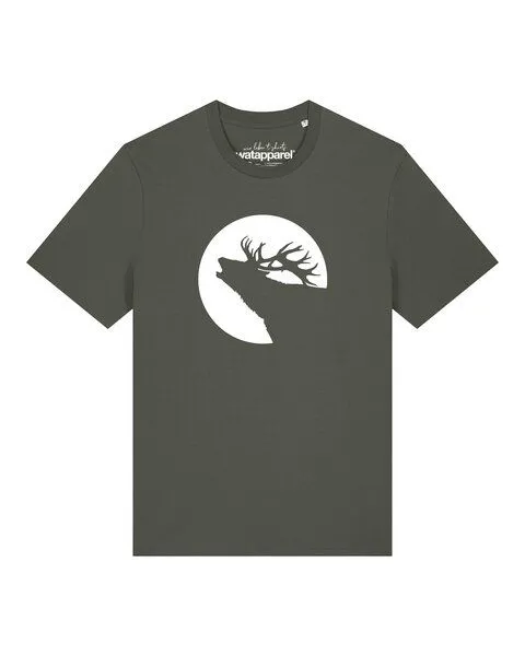 watapparel watapparel T-Shirt Unisex Röhrender Hirsch, Khaki, – Produktbild 1 von 2