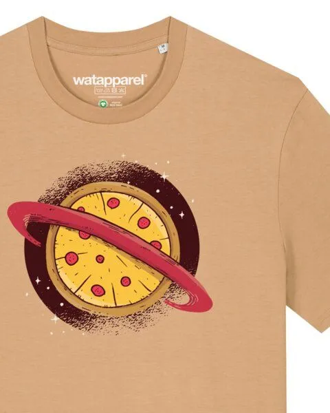 watapparel watapparel T-Shirt Unisex Pizza Planet, Latte, – Produktbild 3 von 4