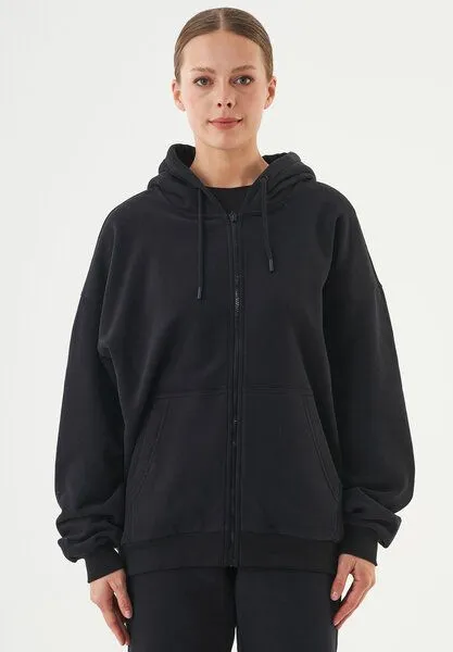 ORGANICATION ORGANICATION ESSENTIALS-JALE- Soft Touch Sweatjacke aus Bio-Baumwolle, Black, – Produktbild 1 von 4