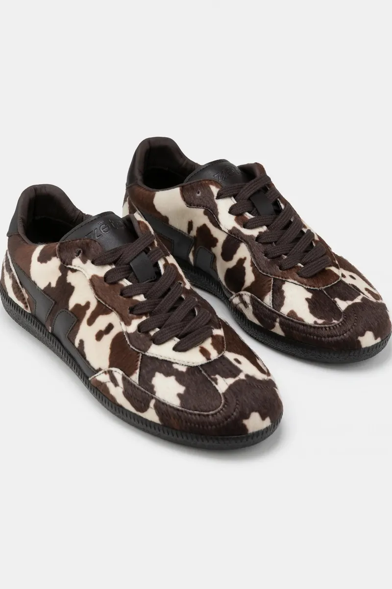 Zèta Zèta Damen vegan Sneaker Delta Cow Print Braun/Weiß, Weiß, – Produktbild 2 von 2