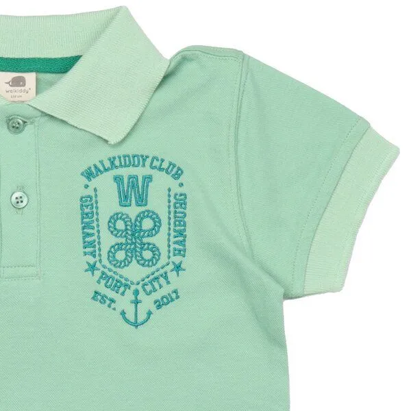Walkiddy Mädchen Polokleid „Meadow“ hellgrün aus GOTS-zertifizierter Bio-Baumwolle – Walkiddy, Blau, – Produktbild 2 von 3