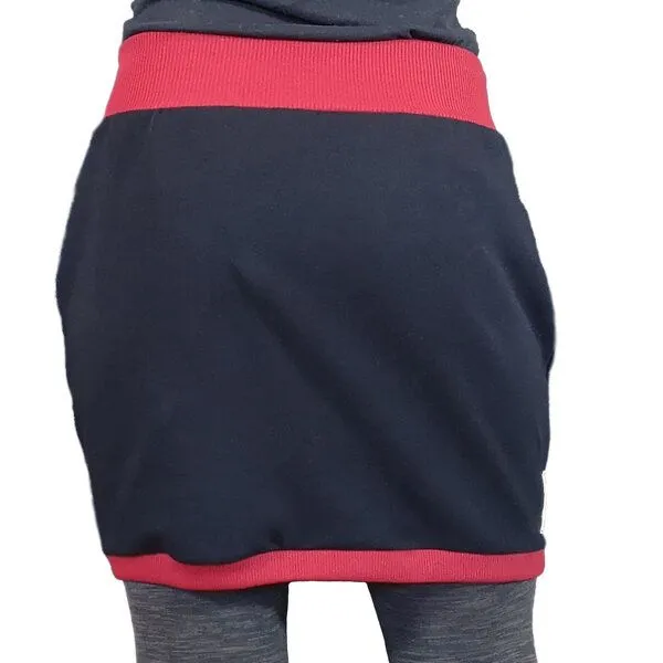 liebewicht Bio Sweatrock Ballonrock liebewicht in 3 Längen nach Wahl, Schwarz/rot, – Produktbild 3 von 4