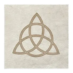 Veskor Cassiopeia Veskor Cassiopeia TRIQUETRA Heilige Geometrie Linoldruck | 22 × 22 cm | Gold auf Naturweiß – Produktbild 1 von 1