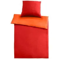 Cotonea Cotonea Wendebettwäsche "Edelbiber" aus Bio-Baumwolle 80 x 80 cm/155 x 220 cm rot/orange – Produktbild 1 von 1