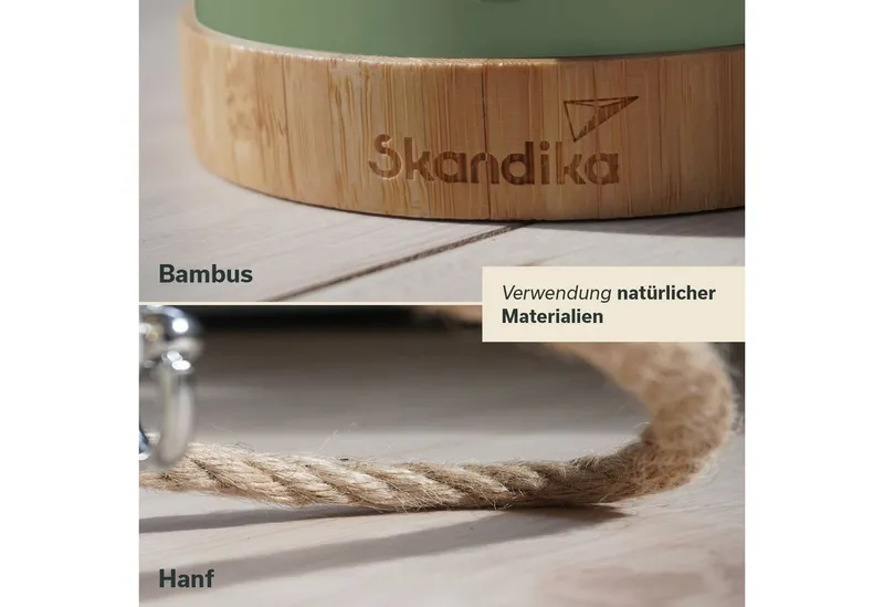Skandika LED Gartenleuchte Campinglampe Kiruna aufladbar mit Powerbank 5000 mAh, USB, Retro Outdoor Lampe, stufenlos dimmbar, kabellos, 75h Leuchtzeit, Akku, Grün, – Produktbild 3 von 5