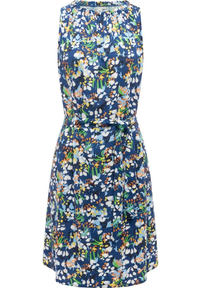 ragwear ragwear Strandkleid Isalie Print Leichtes Sommerkleid mit Rüschenkragen, Blau, – Produktbild 1 von 2