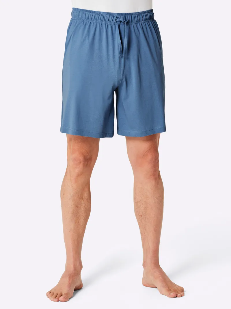 wäschepur men Hose kurz grau-meliert + mittelblau, Grau-meliert + mittelblau, – Produktbild 1 von 2