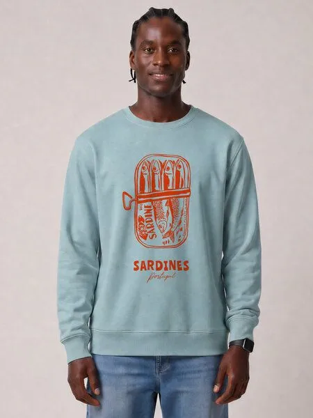 watapparel watapparel Sweatshirt Unisex Sardines Portugal, Pebble blue, – Produktbild 2 von 2